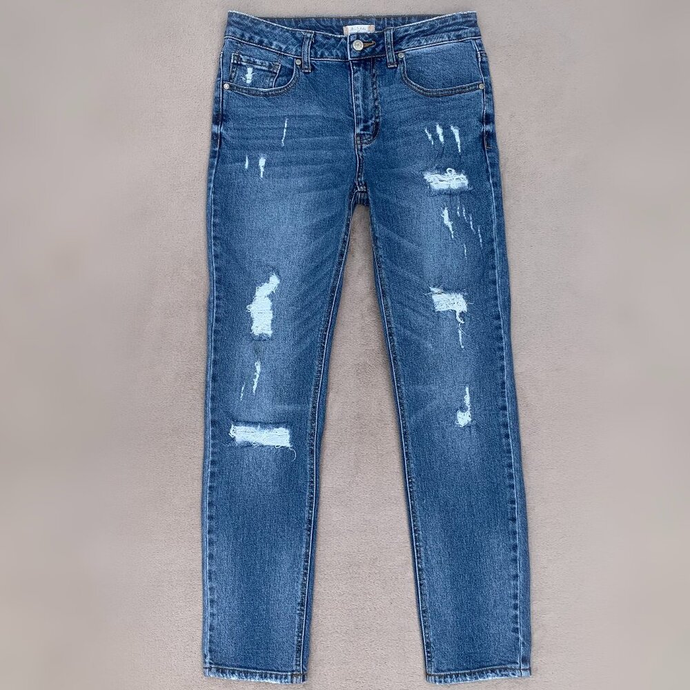 Altar'd State High Rise Distressed Straight Leg Jeans Sz27